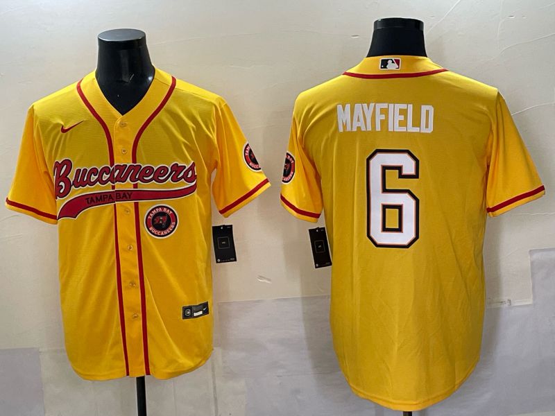 Men 2025 Tampa Bay Buccaneers #6 Mayfield Yellow Joint Name Nike Limited NFL Jersey style 07->tampa bay buccaneers->NFL Jersey